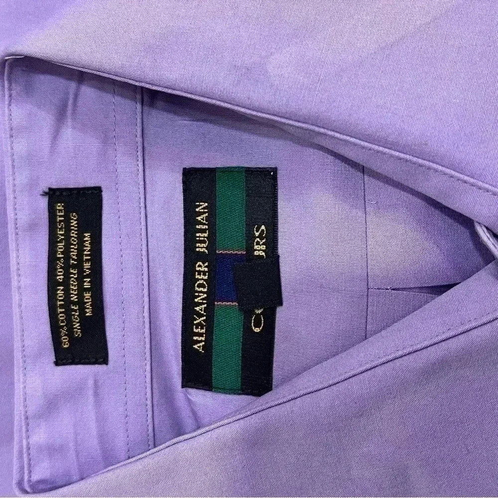Alexander Julian, Men's Dress Shirt , purple lavender Long sleeve, Size M. - Picture 6 of 9